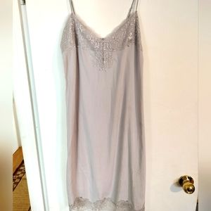 Oysho size Large lilac silver lace slip dress